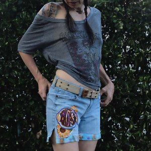 Sunflower Space Galaxy Phish Cut Offs with Belt